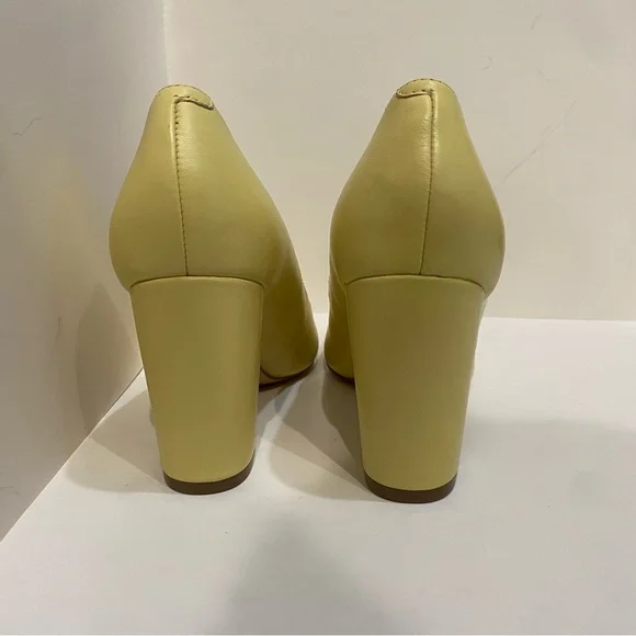 Yellow Block Heel Nine West Cara Pump Heels (Women’s 6.5) - Picture 3 of 12